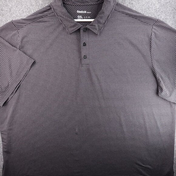 Reebok Golf Striped Performance Stretch Polo Shirt 5XL Short Sleeve Big Active - Picture 2 of 14